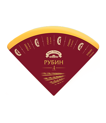 Сыр полутвердый Брест-Литовск Рубин 50% 4 мес. 1,7 кг 1/4 круга