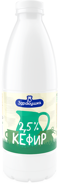Кефир 2,5% Здравушка 930 г