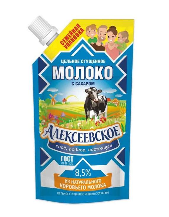Сгущенное молоко Алексеевское 650 г сашет