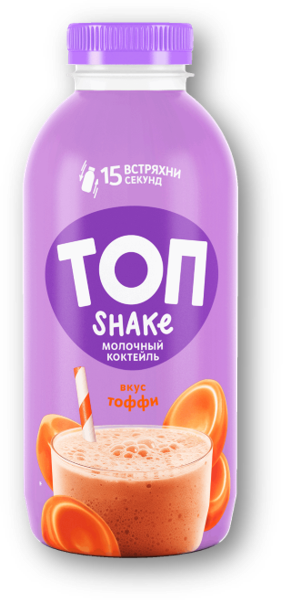 Коктейль молочный ТОП SHAKE тоффи 2% 450 г