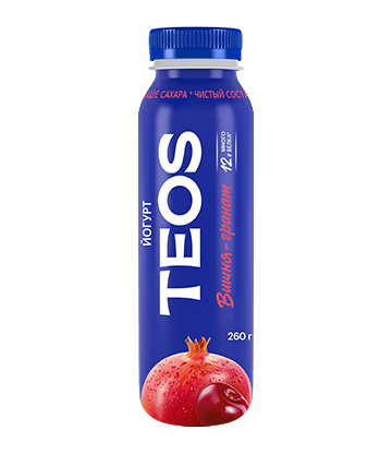 Йогурт TEOS Актив вишня-гранат 1,8% 260 г