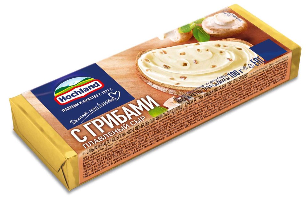 Сыр плавленый Hochland с грибами блочок 100 г