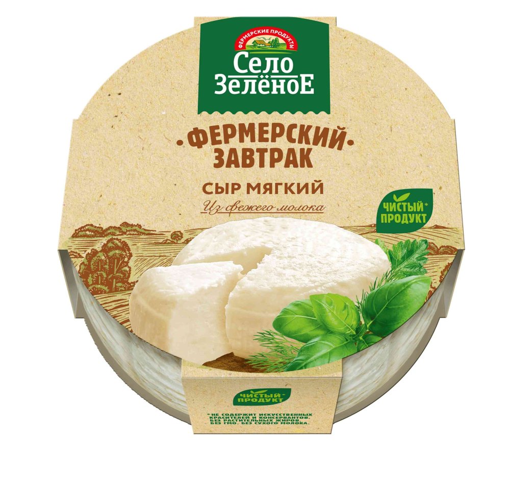 Сыр Село Зеленое Фермерский завтрак мягкий 45% 250 г