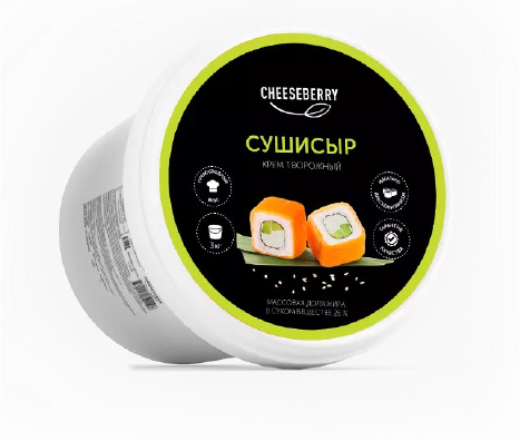 Крем на основе творога Сушисыр CHEESEBERRY 26% 2,5 кг