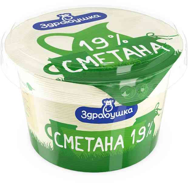 Сметана 19% Здравушка 180 г