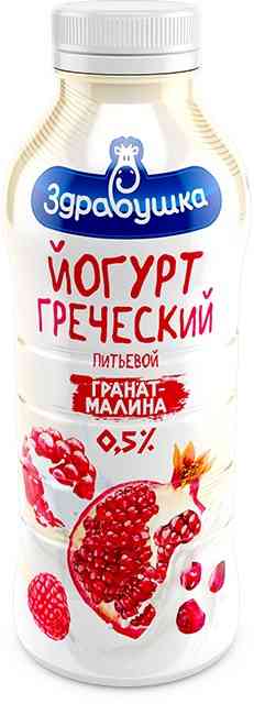 Йогурт Греческий 0,5% гранат-малина Здравушка 430 г