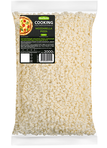 Сыр Моцарелла Пицца нарезанный кубик CooKING 40% 2 кг