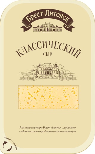 Сыр Брест-Литовск Классический нарезка 45% 130 г