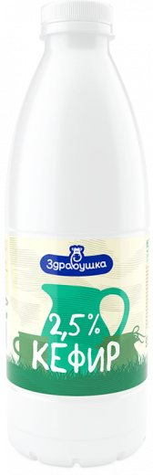 Кефир 2,5% Здравушка 930 г