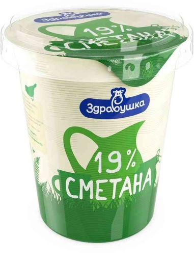 Сметана 19% Здравушка  380 г