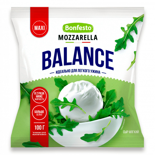 Сыр Моцарелла Balance в рассоле 1 шарик Bonfesto 30% 250 г