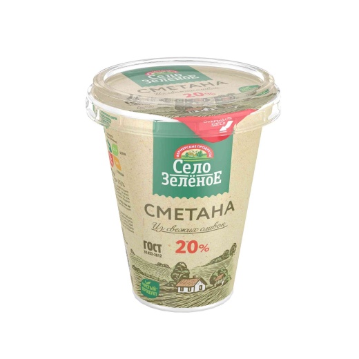 Сметана Село Зеленое 20% 300 г